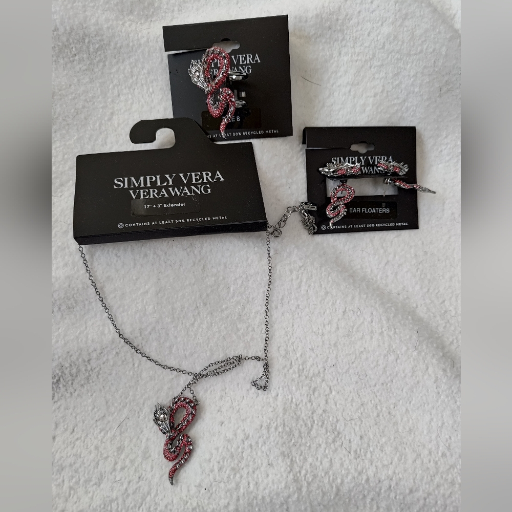 Simply Vera Vera Wang Red and Silver Snake Jewelry Set